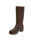 cafés bota de cuero para mujer, estilo casual, ideal para exploraciones urbanas.