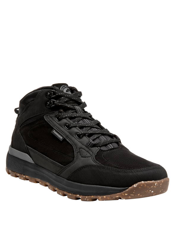 Botín negro para hombre, taco plano de 5 cm, ideal para estabilidad en cada paso.