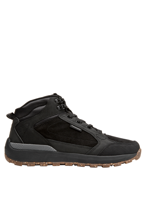 Botín negro para hombre, taco plano de 5 cm, ideal para estabilidad en cada paso.