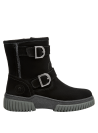Bota de mujer negra de estilo casual, material de cuero, recomendada para paseos y actividades diarias.