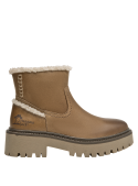Botín casual taupe de cuero para mujer, diseñado para la comodidad en el día a día.