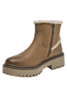 Botín taupe de cuero para mujer, estilo casual, ideal para actividades diarias.