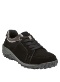 Zapato casual negro para mujer, taco plano de 5 cm, adecuado para un estilo de vida activo.