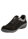Zapato negro de cuero para mujer, estilo casual, ideal para actividades al aire libre.