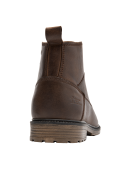 Botín de cuero moro, taco plano de 5 cm, estilo outdoor, perfecto para un look casual en hombre.