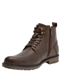 Botín de cuero moro para hombre, estilo outdoor, ideal para aventuras urbanas y al aire libre.