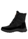 Botín casual negro para mujer, taco plano de 5 cm, proporciona estabilidad en cada paso.