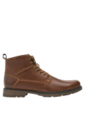 botín café para hombre, taco plano de 5 cm, perfecto para un look casual