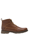 botín café para hombre, taco plano de 5 cm, perfecto para un look casual