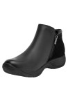 Botín negro casual mujer de cuero, ideal para actividades urbanas y looks versátiles.