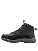 Calzado negro robusto para hombre, material sintético, perfecto para actividades al aire libre.
