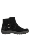 Botín negro de cuero para mujer, estilo casual, combina bien con jeans o vestidos.