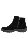 Botín negro de cuero para mujer, con detalle lateral, perfecto para un look versátil.