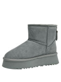 Pantuflas grises sintéticas para mujer, estilo casual, ideales para momentos de relax en casa.
