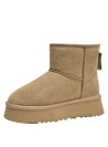 Pantuflas camel para mujer, estilo casual, material sintético, ideales para uso diario.