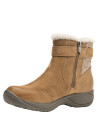 Botín camel mujer casual con taco plano ideal para actividades al aire libre.