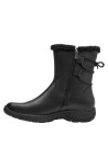 Bota de cuero negro para mujer, estilo casual, ideal para actividades urbanas y aventuras diarias.