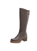 Botas café para mujer de cuero, estilo casual, ideales para actividades urbanas y al aire libre.