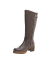 Botas café para mujer de cuero, estilo casual, ideales para actividades urbanas y al aire libre.