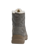 Botín gris casual para mujer, taco plano de 5 cm, adecuado para paseos urbanos y exploraciones.