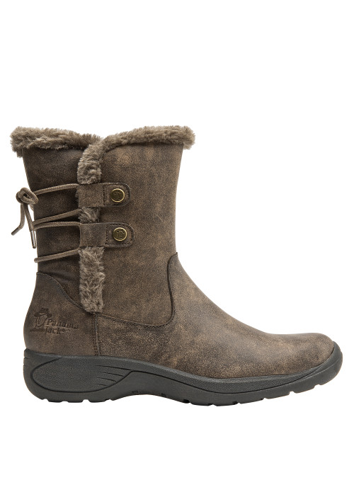 Bota casual mujer en tono café, diseñada para comodidad y estilo.