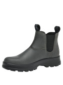 Botas grises Chelsea de cuero para mujer, combinan con pantalones de mezclilla y chaquetas ligeras.
