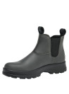 Botas grises Chelsea de cuero para mujer, combinan con pantalones de mezclilla y chaquetas ligeras.