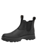 Botín Chelsea negro para mujer, de cuero, ideal para paseos urbanos y escapadas al aire libre.