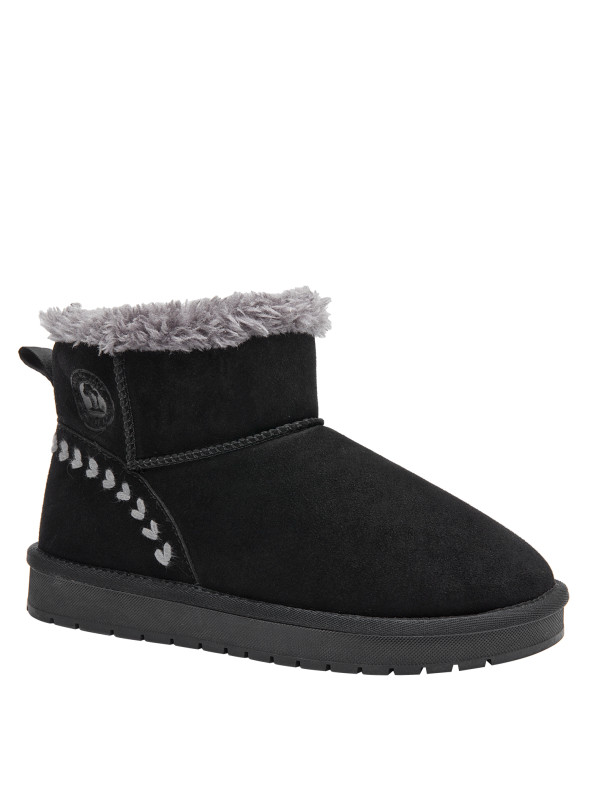 Pantuflas negras para mujer, estilo casual, material sintético, ideales para descansar.