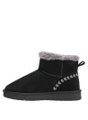 Pantuflas negras para mujer, estilo casual, material sintético, ideales para descansar.