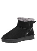 Pantuflas negras para mujer, estilo casual, material sintético, ideales para descansar.
