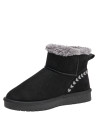 Pantuflas negras para mujer, estilo casual, material sintético, ideales para descansar.
