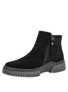 Botín negro de mujer, estilo casual, cuero, ideal para explorar la ciudad.