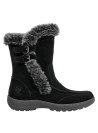 Bota casual negra para mujer, taco plano de 4.5 cm, versátil y cómoda.