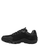 Calzado outdoor negro para hombre, taco plano de 4 cm, adecuado para caminatas y actividades diarias.