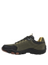 Calzado sintético verde para hombre, con taco plano, óptimo para caminatas y actividades informales.