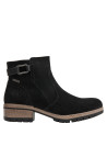 Botín de cuero negro para mujer, estilo casual, adecuado para combinar con jeans.