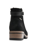 Botín negro para mujer, diseño casual, perfecto para explorar al aire libre.