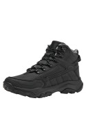 Botines negros para hombre, estilo outdoor, material sintético, ideales para actividades al aire libre.