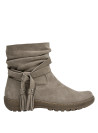 Botín taupe de mujer, elegante y cómodo, recomendado para paseos urbanos.