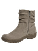 Botín taupe de cuero para mujer, estilo casual, ideal para exploración urbana.