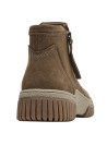 Botín casual taupe de mujer, altura de taco de 4.5 cm, adecuado para explorar con comodidad.