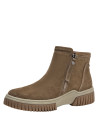 Botín taupe de cuero para mujer, estilo casual, ideal para actividades diarias.