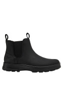 Botín negro de hombre, estilo Chelsea, adecuado para combinar con jeans o chinos.