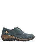 Calzado casual azul de mujer, con puntera redonda, ideal para un look relajado.