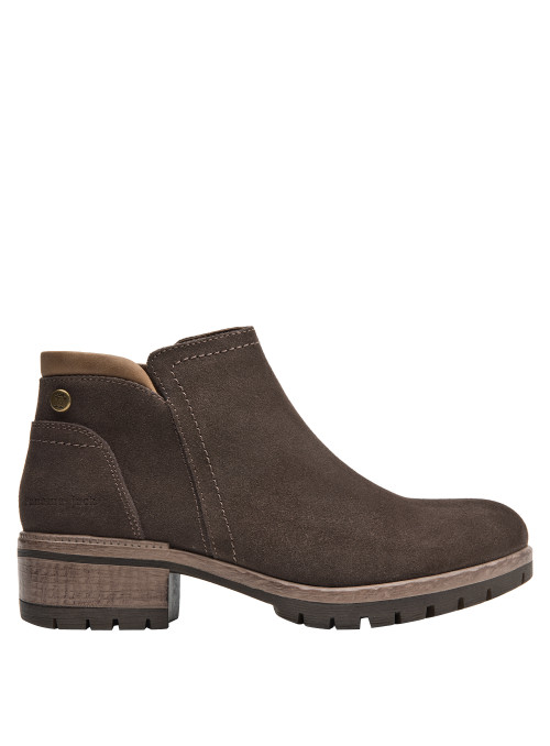 botín café mujer casual cuero, perfecto para un look bohemio con vestido