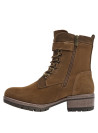 Calzado de mujer, botín camel, estilo rústico refinado, ideal para un look urbano diario.