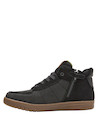 Zapatilla negra para niño con punta redonda, perfecta para un look casual y cómodo en cualquier aventura.