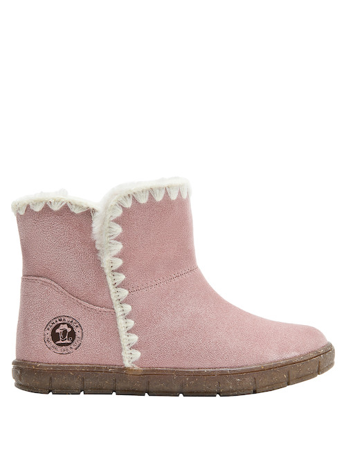 Botín rosado para niña, cómodo y funcional, diseñado para pequeñas aventureras.