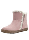 Botín rosado para niña, estilo casual, confeccionado en material sintético, ideal para actividades diarias.